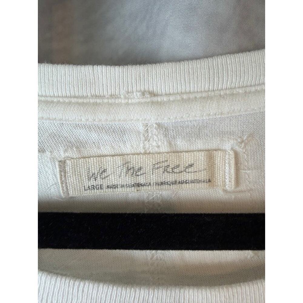 Free People We The Free Fade Into You Crop Boxy Pocket Tee Ivory Large - Picture 3 of 5